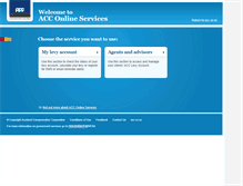 Tablet Screenshot of online.acc.co.nz